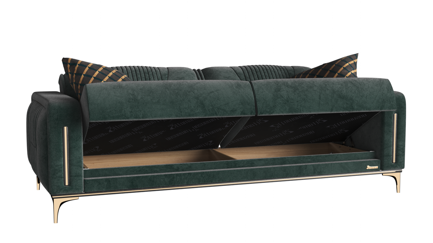 ANGEL  SOFA IN GREEN  MICROFIBER