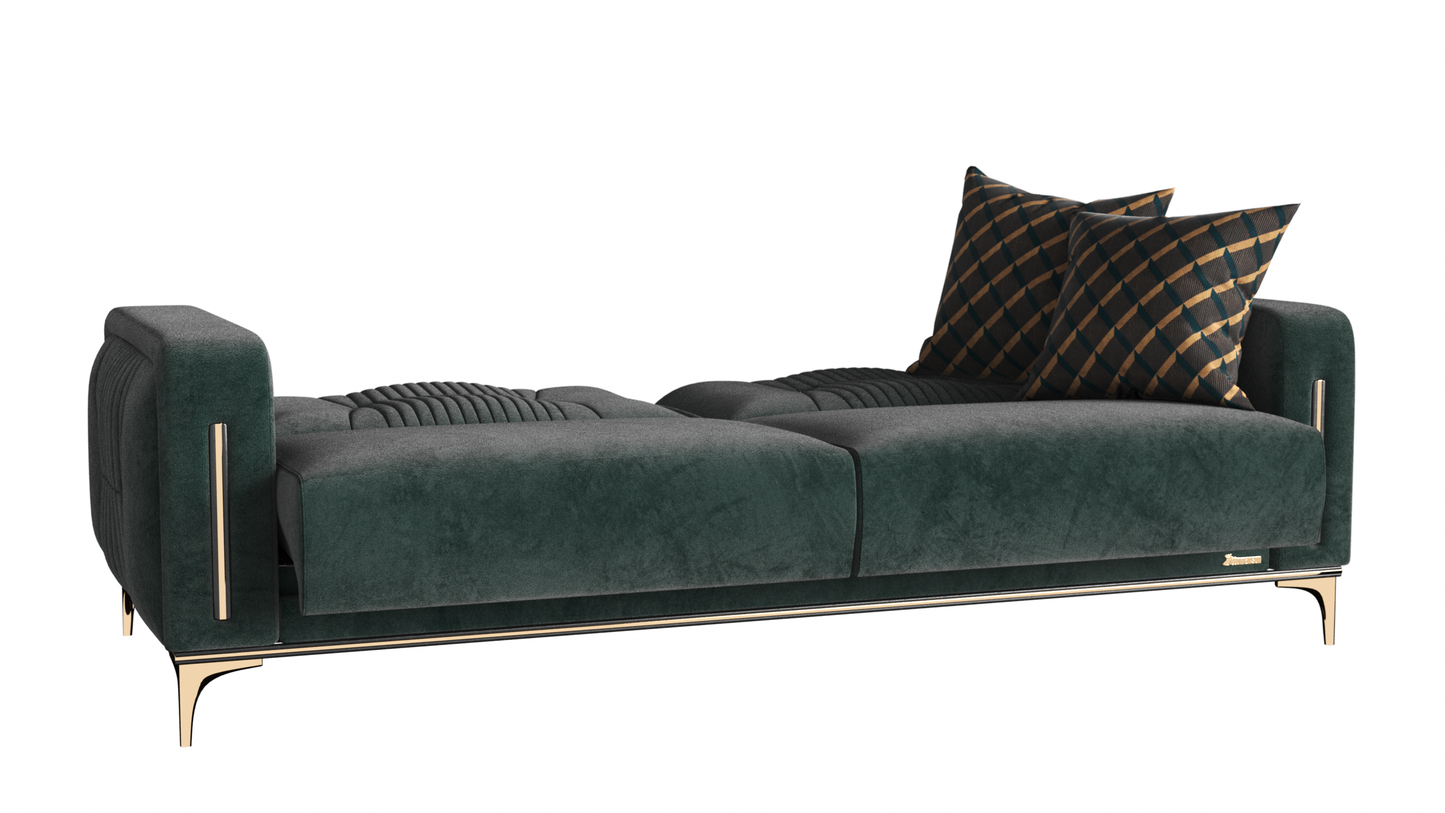 ANGEL  SOFA IN GREEN  MICROFIBER