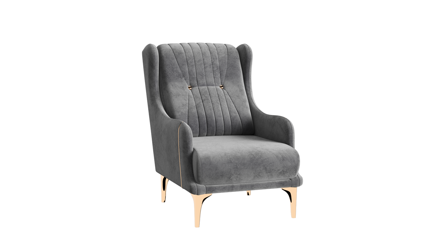 ANGEL  CHAIR  IN GRAY  MICROFIBER