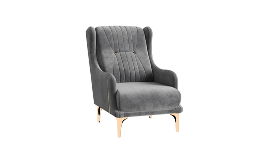 ANGEL  CHAIR  IN GRAY  MICROFIBER