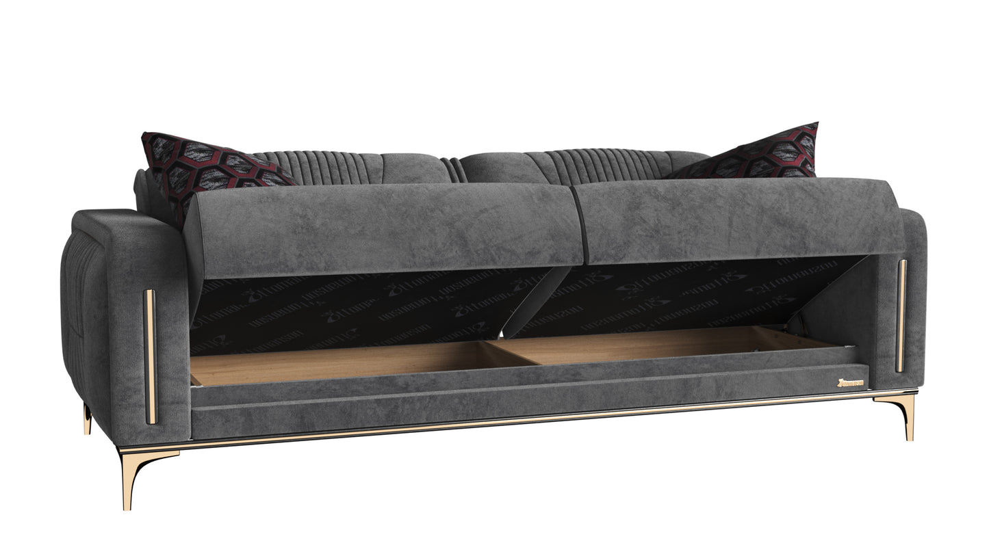 ANGEL  SOFA IN GRAY  MICROFIBER