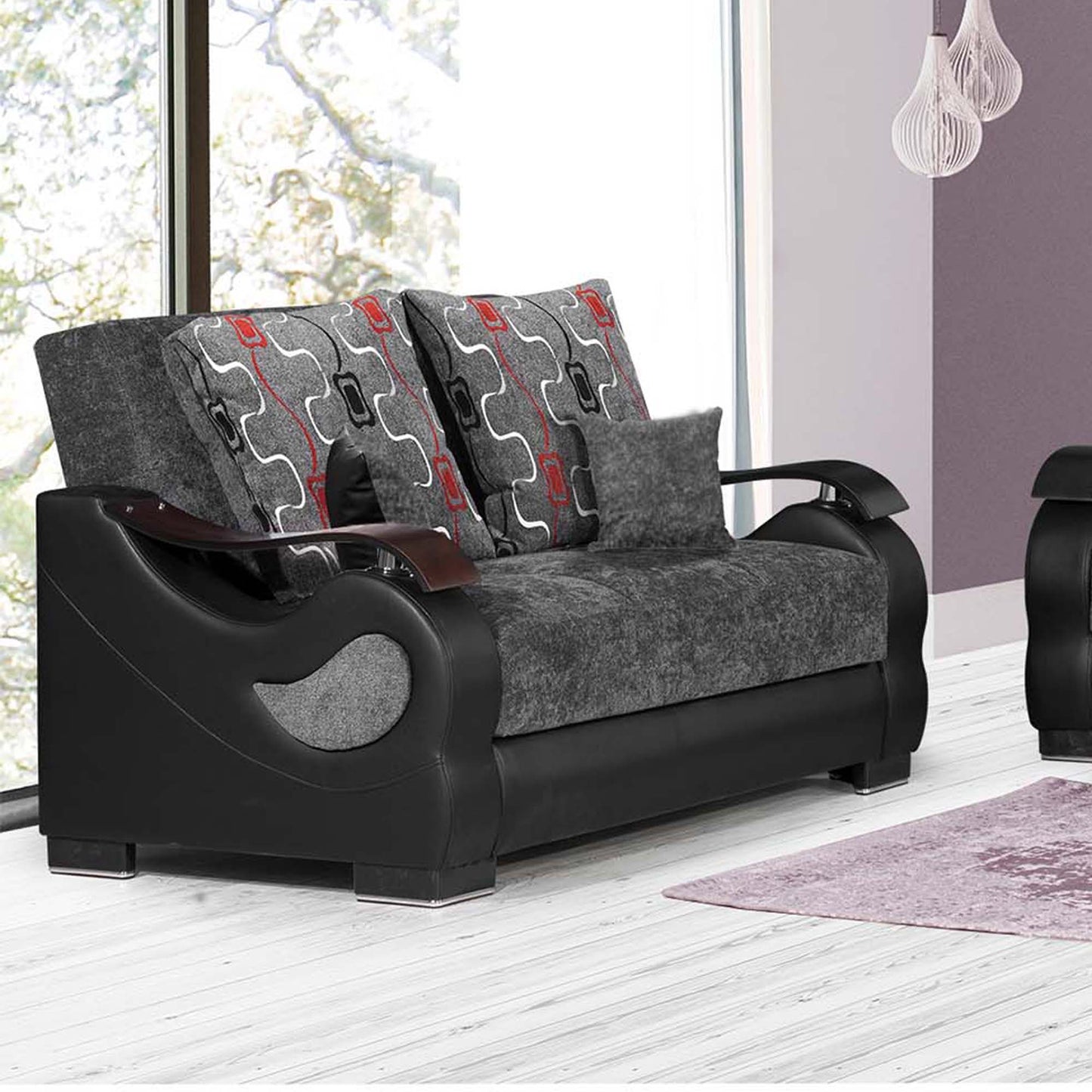 METROPLEX LOVE SEAT IN GRAY 26-370 CHENILLE