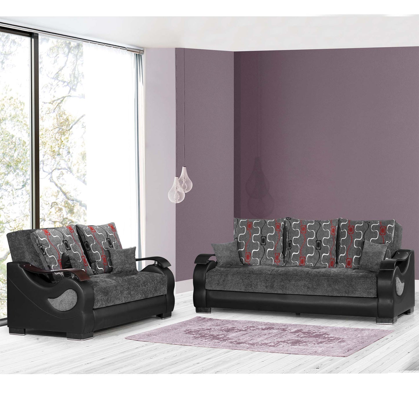 METROPLEX LOVE SEAT IN GRAY 26-370 CHENILLE