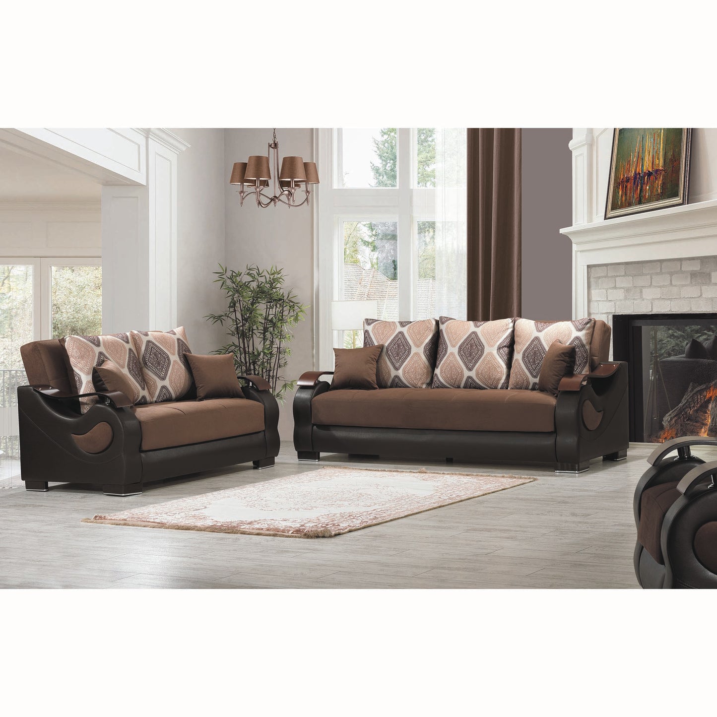 METROPLEX LOVE SEAT IN BROWN 27-598 MICROSUEDE