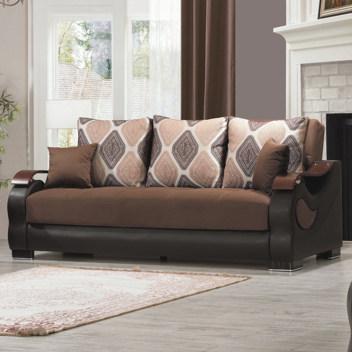 METROPLEX SOFABED IN BROWN 27-598 MICROSUEDE