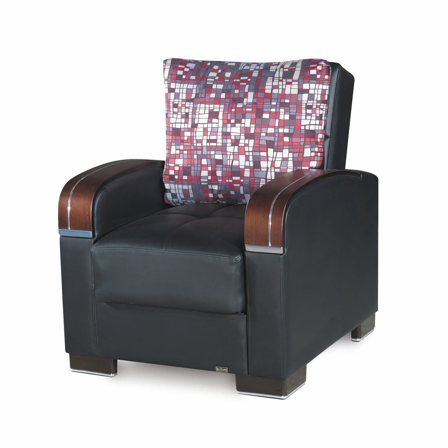 MOBIMAX   ARM CHAIR IN BLACK PU 11-448  LEATHERETTE