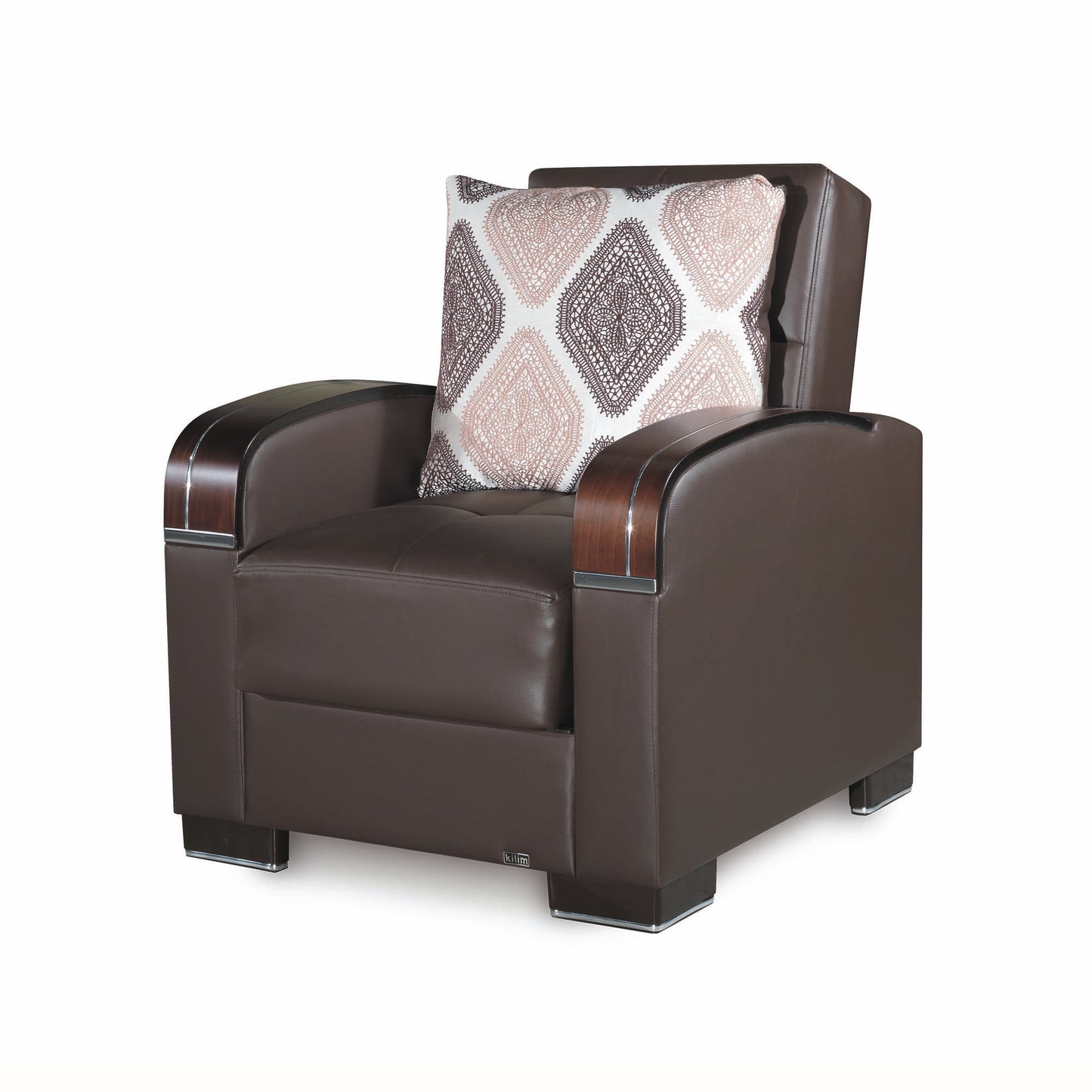 MOBIMAX   ARM CHAIR IN BROWN PU   LEATHERETTE