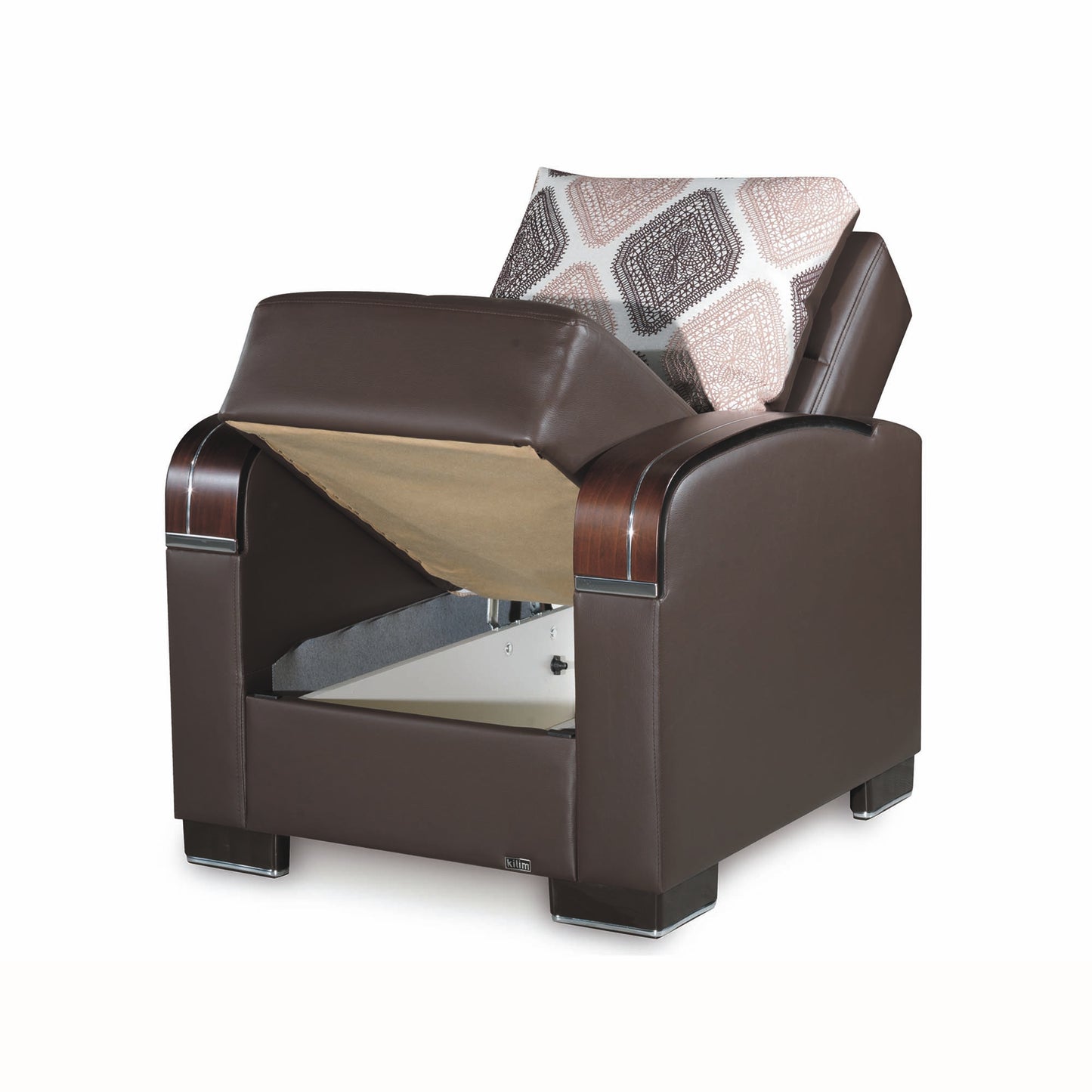 MOBIMAX   ARM CHAIR IN BROWN PU   LEATHERETTE