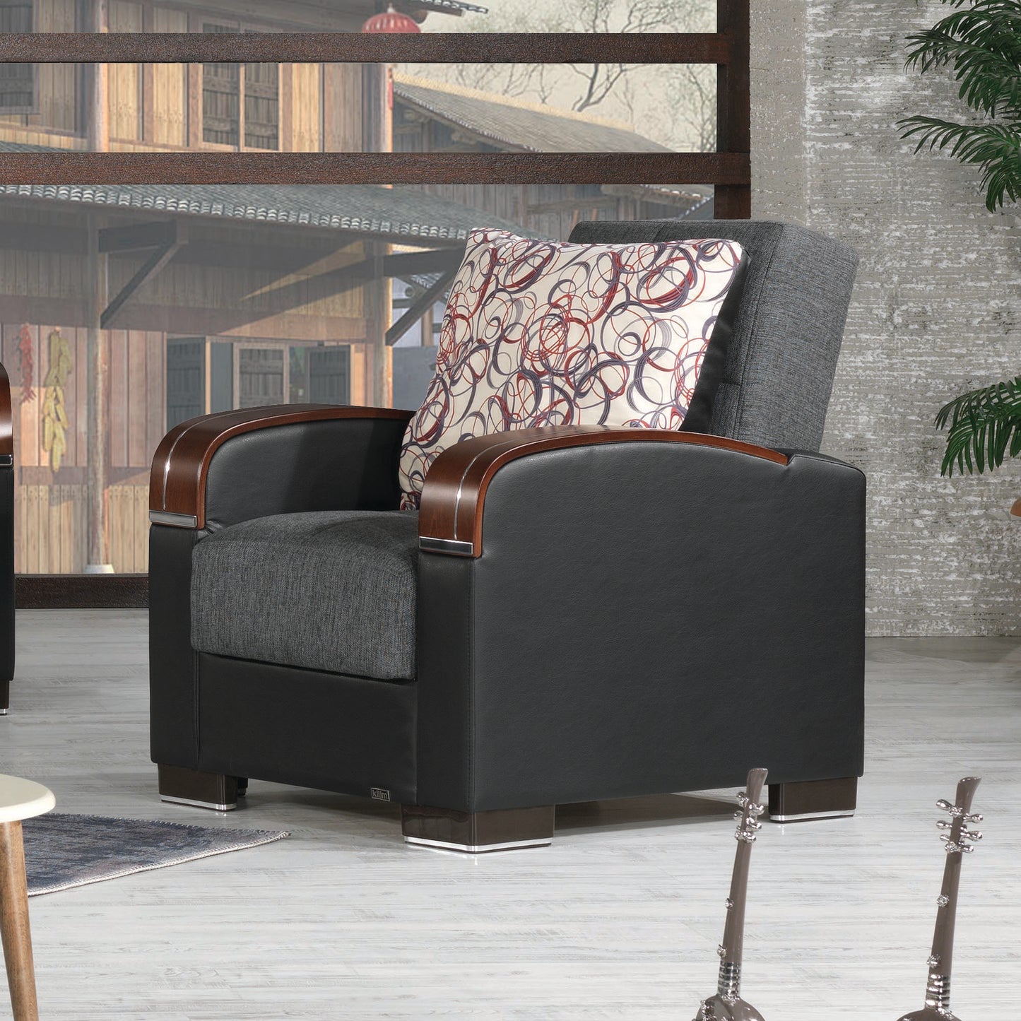 MOBIMAX   ARM CHAIR IN GRAY 07-320  POLYESTER