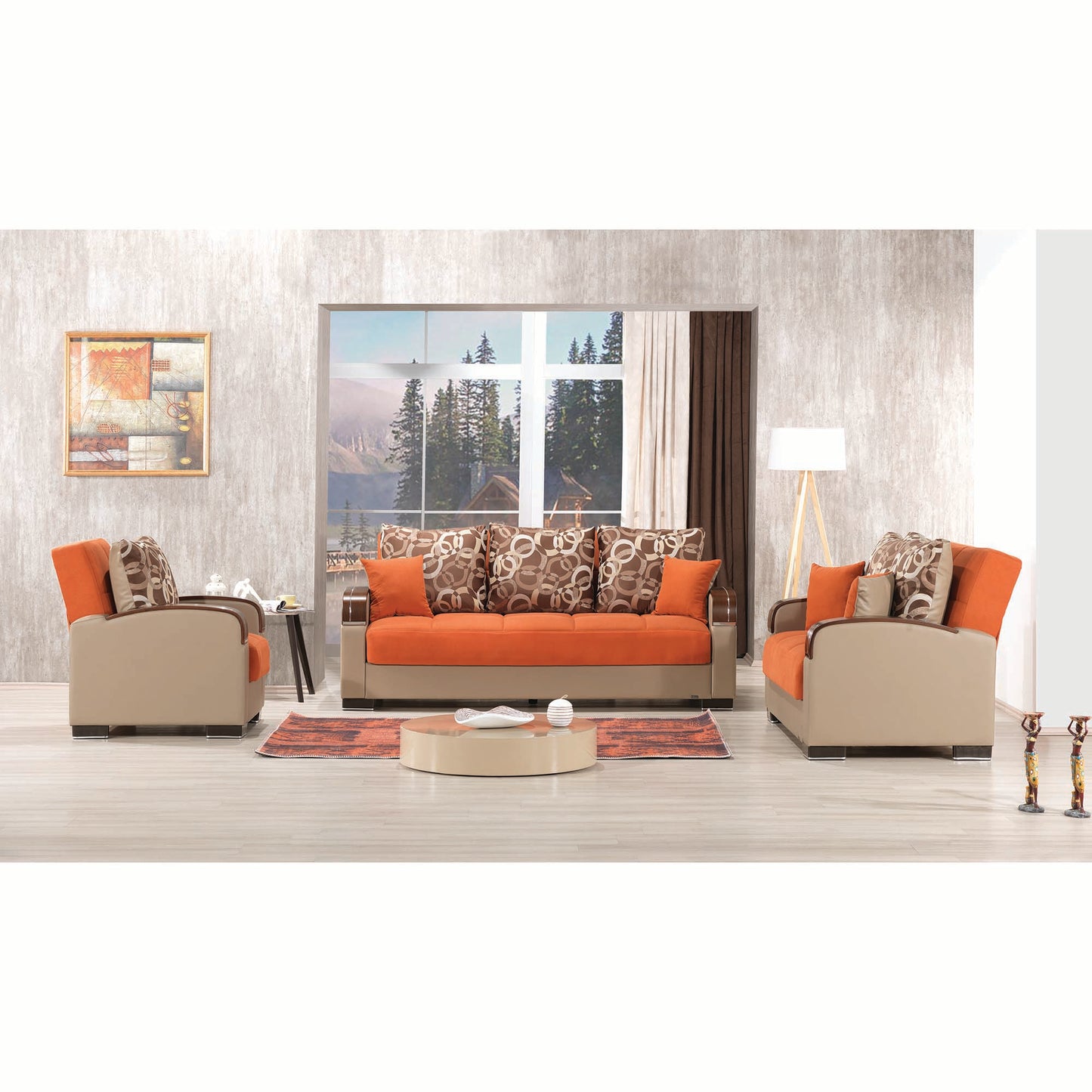 MOBIMAX   ARM CHAIR IN ORANGE 17-341  CHENILLE