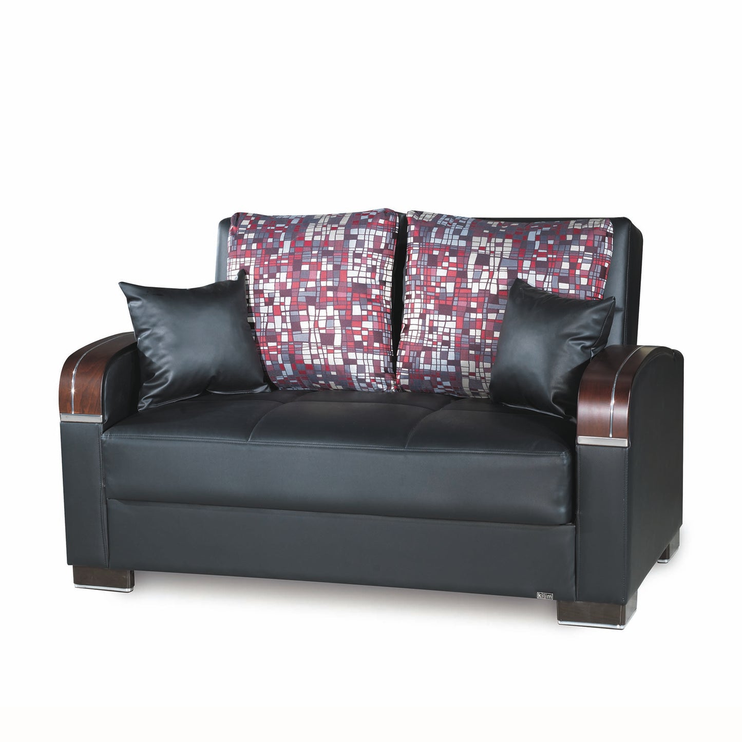 MOBIMAX   LOVE SEAT  IN BLACK PU 11-448  LEATHERETTE