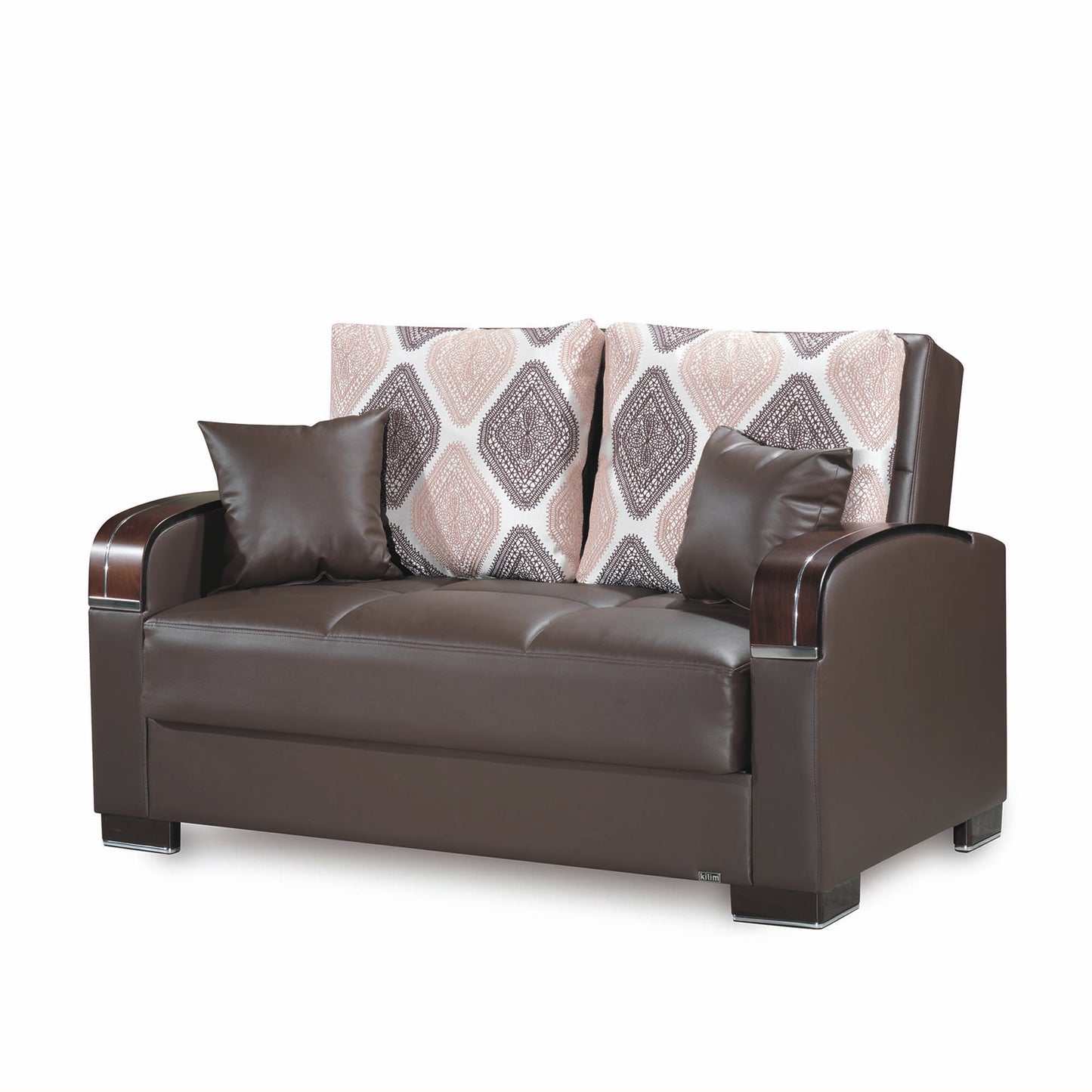 MOBIMAX   LOVE SEAT  IN BROWN PU   LEATHERETTE