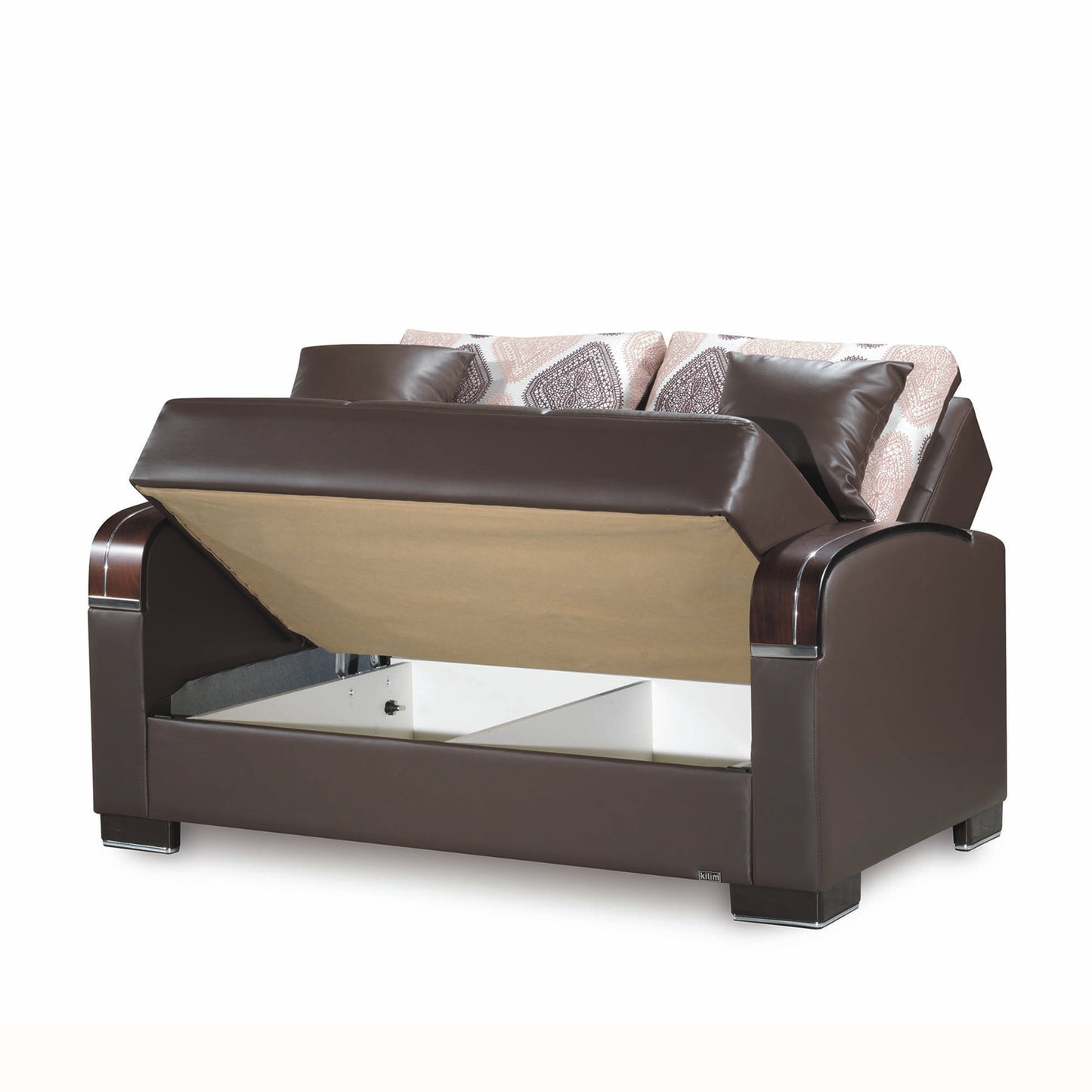 MOBIMAX   LOVE SEAT  IN BROWN PU   LEATHERETTE