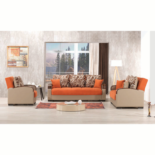 MOBIMAX   LOVE SEAT  IN ORANGE 17-341  CHENILLE