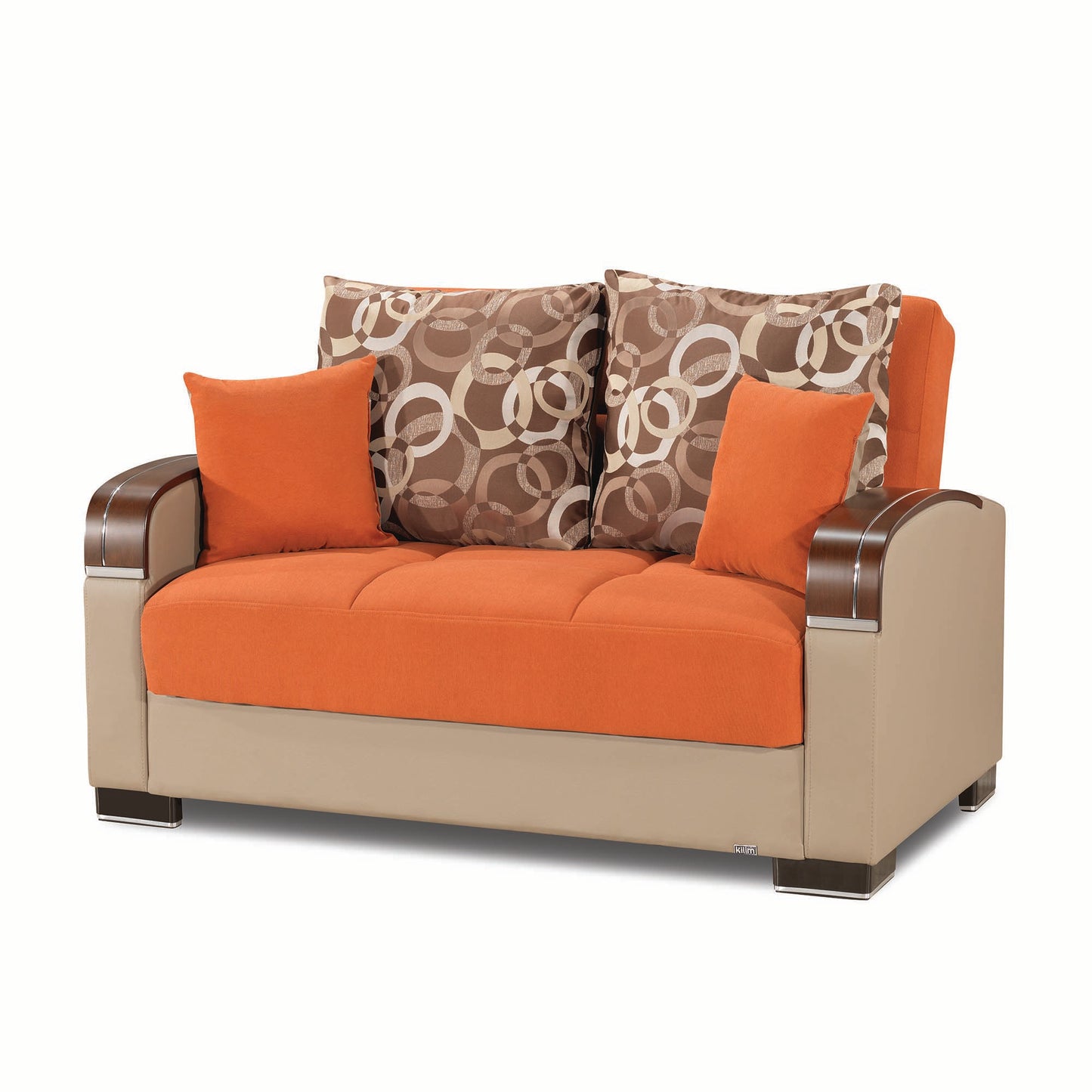 MOBIMAX   LOVE SEAT  IN ORANGE 17-341  CHENILLE