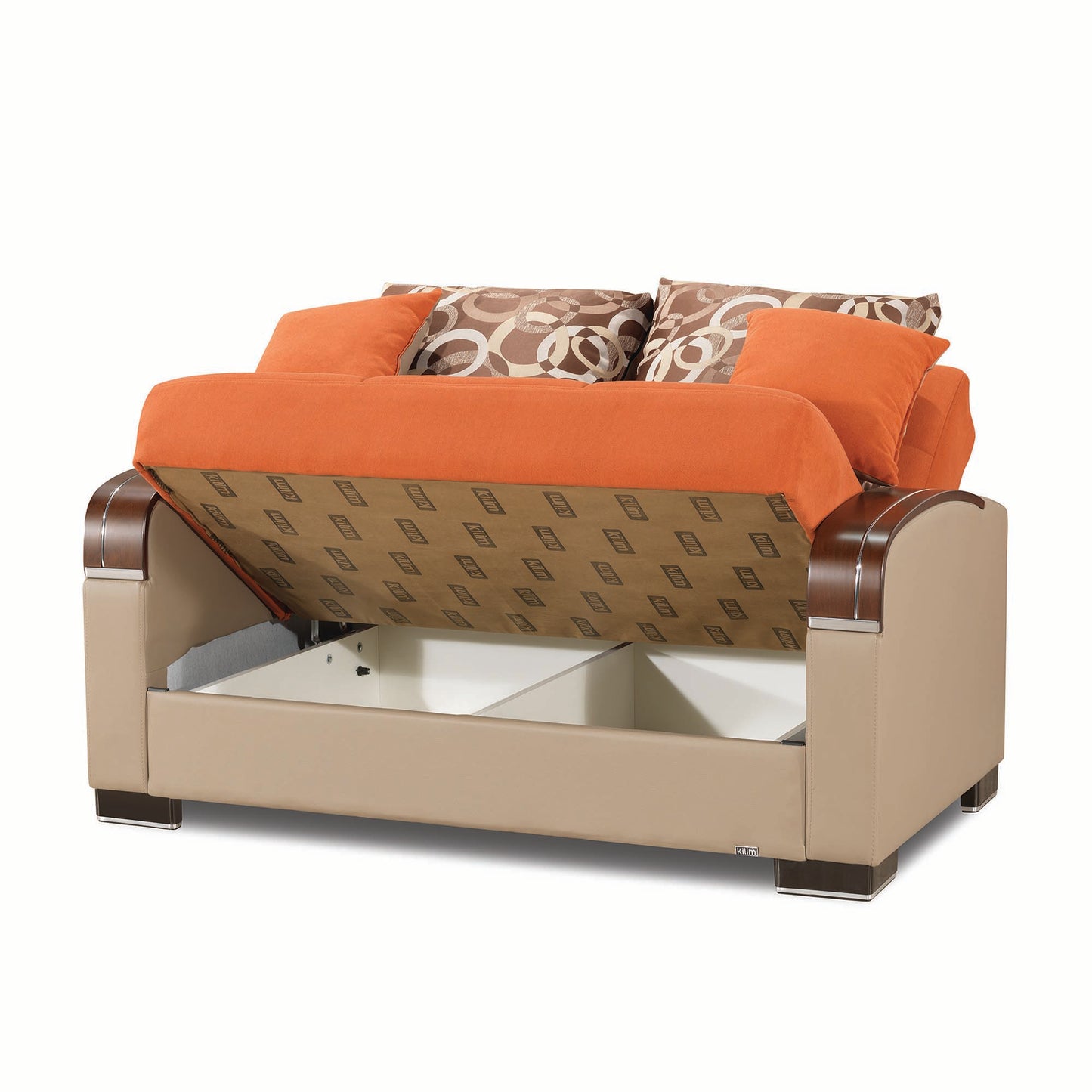 MOBIMAX   LOVE SEAT  IN ORANGE 17-341  CHENILLE