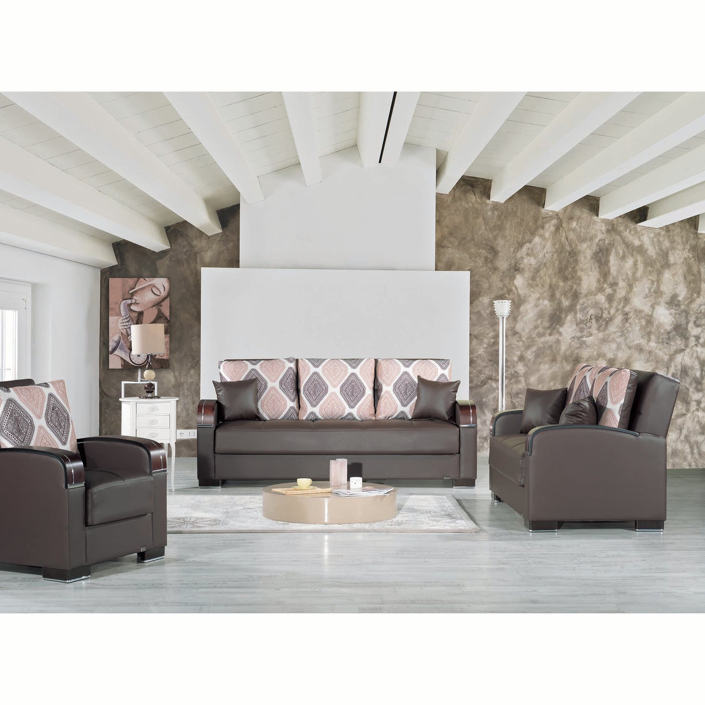 MOBIMAX   SOFABED IN BROWN PU   LEATHERETTE