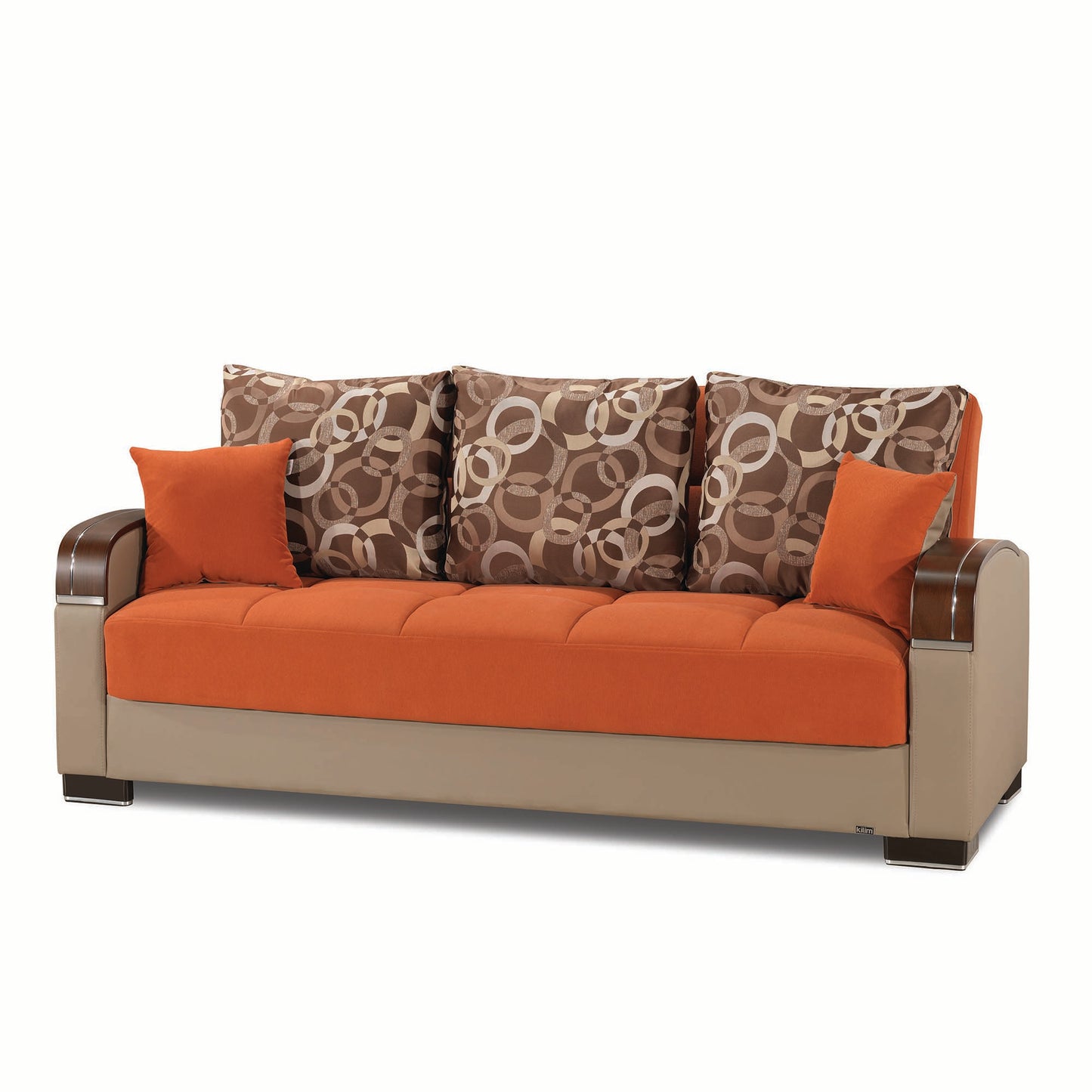 MOBIMAX   SOFABED IN ORANGE 17-341  CHENILLE