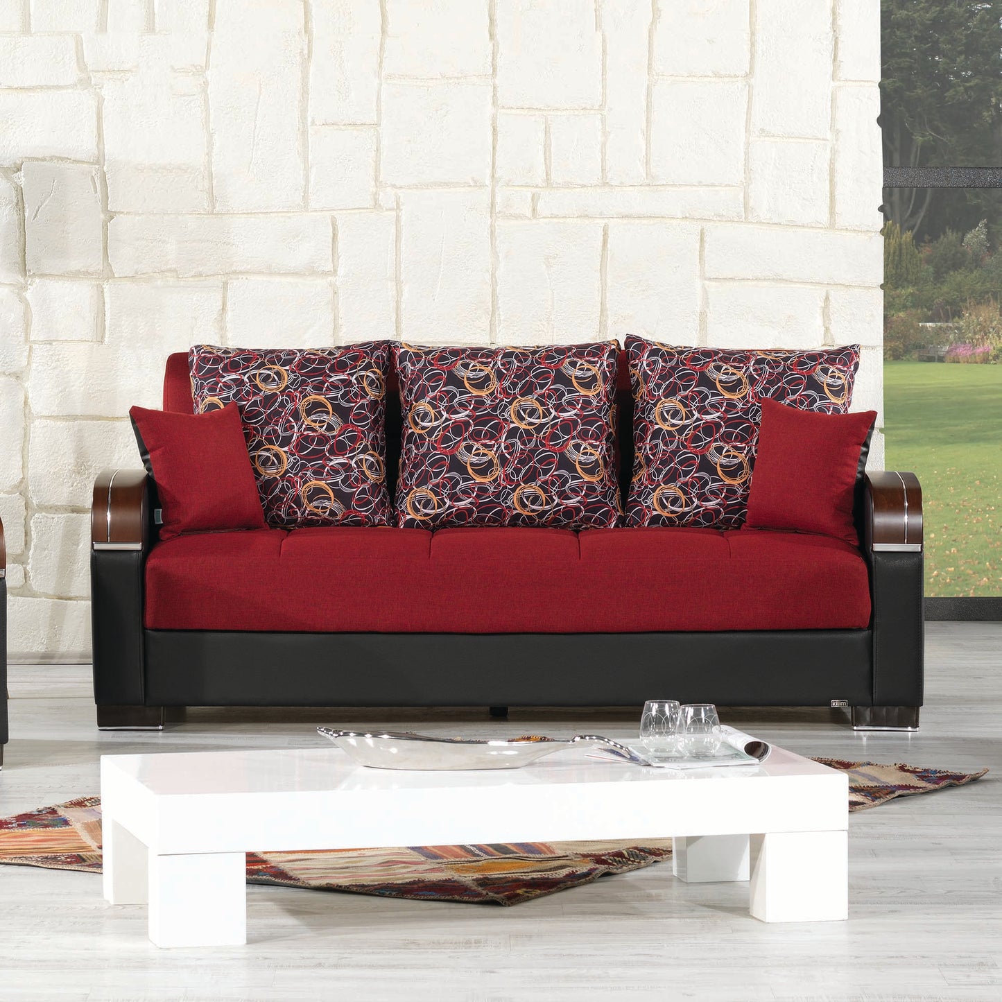 MOBIMAX   SOFABED IN RED 21-440  POLYESTER