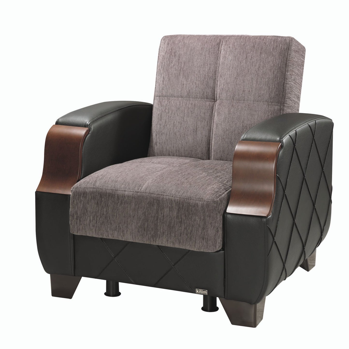 MOLINA   ARMCHAIR IN FLOKET GRAY  CHENILLE