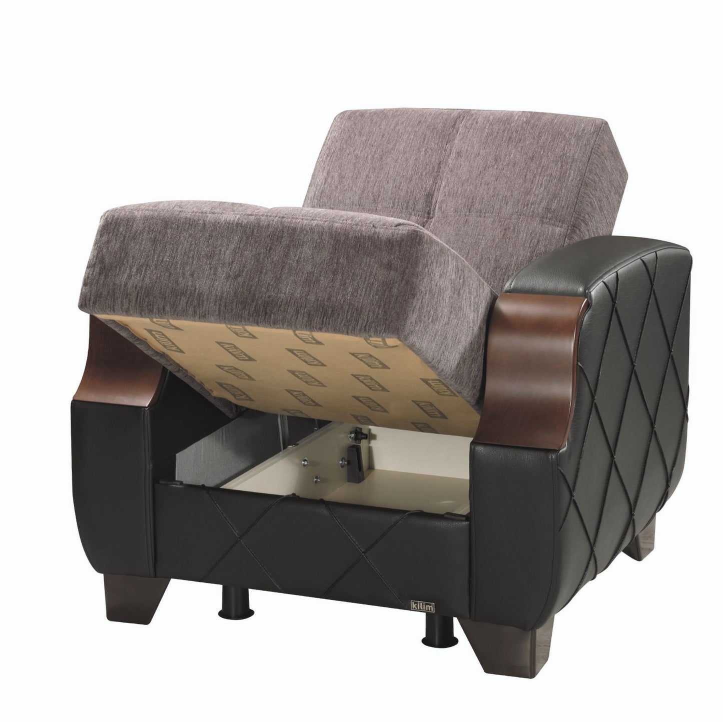 MOLINA   ARMCHAIR IN FLOKET GRAY  CHENILLE