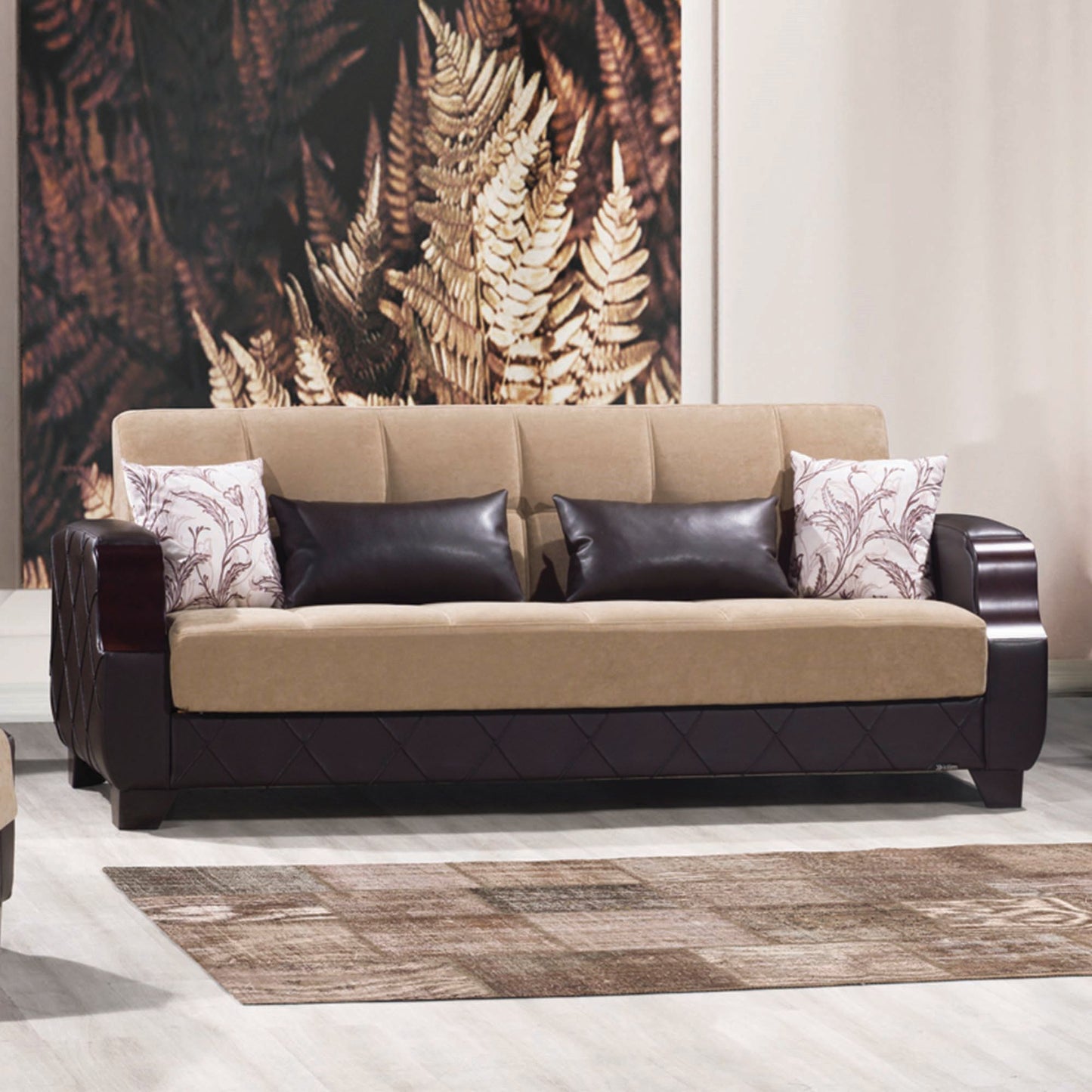 MOLINA SOFABED IN BROWN / BROWN  MICROFIBER