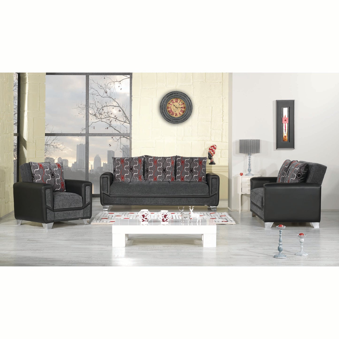 MONDO MODERN   ARM CHAIR IN GRAY 26-370 CHENILLE