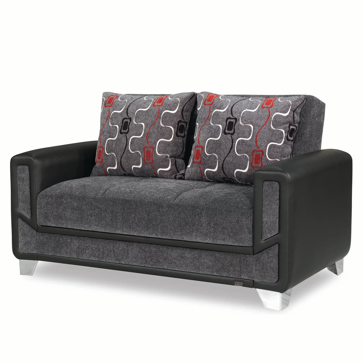 MONDO MODERN   LOVE SEAT  IN GRAY 26-370 CHENILLE