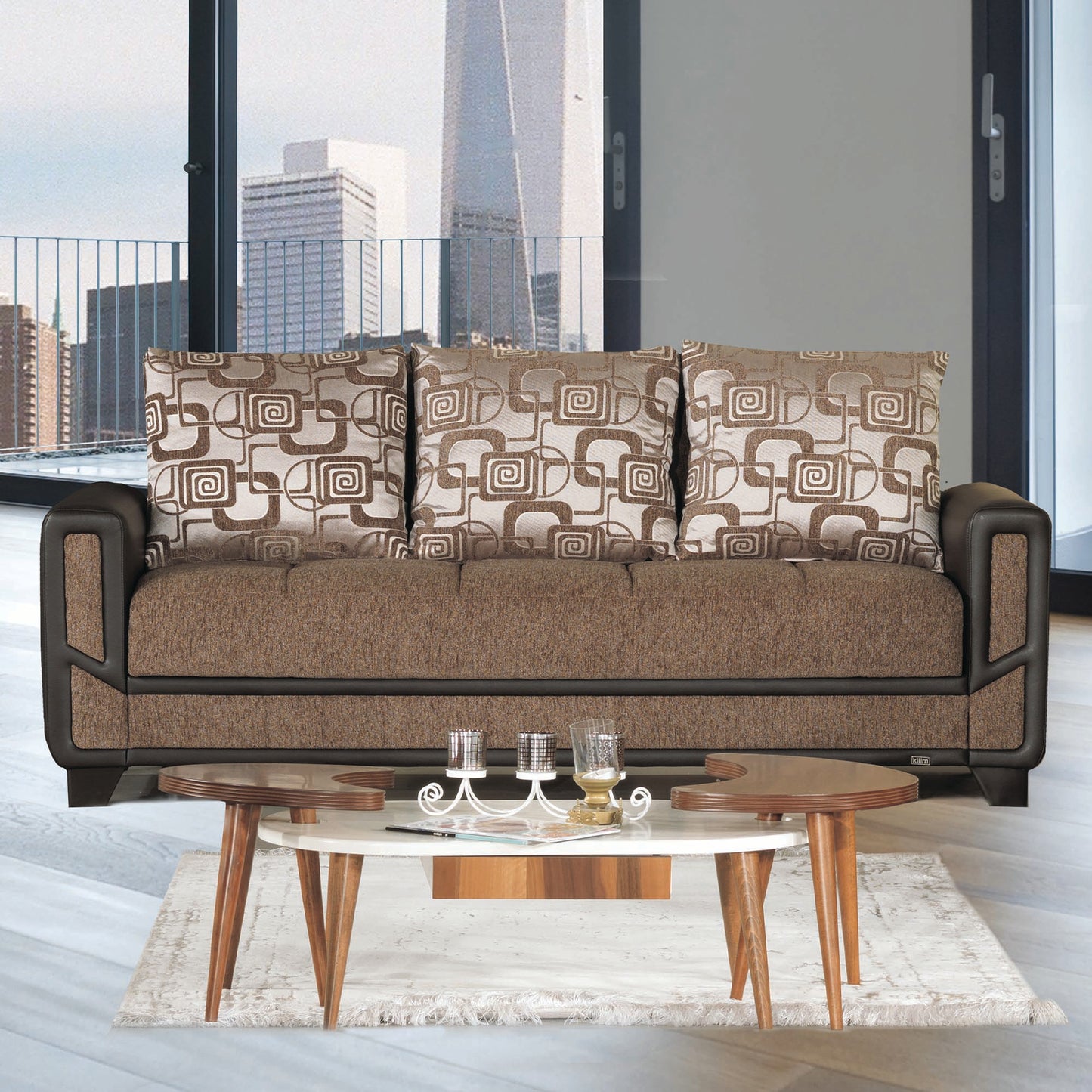 MONDO MODERN   SOFABED IN BROWN 05-581 CHENILLE