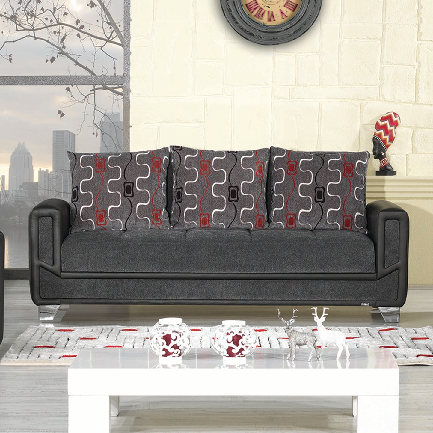 MONDO MODERN   SOFABED IN GRAY 26-370  CHENILLE