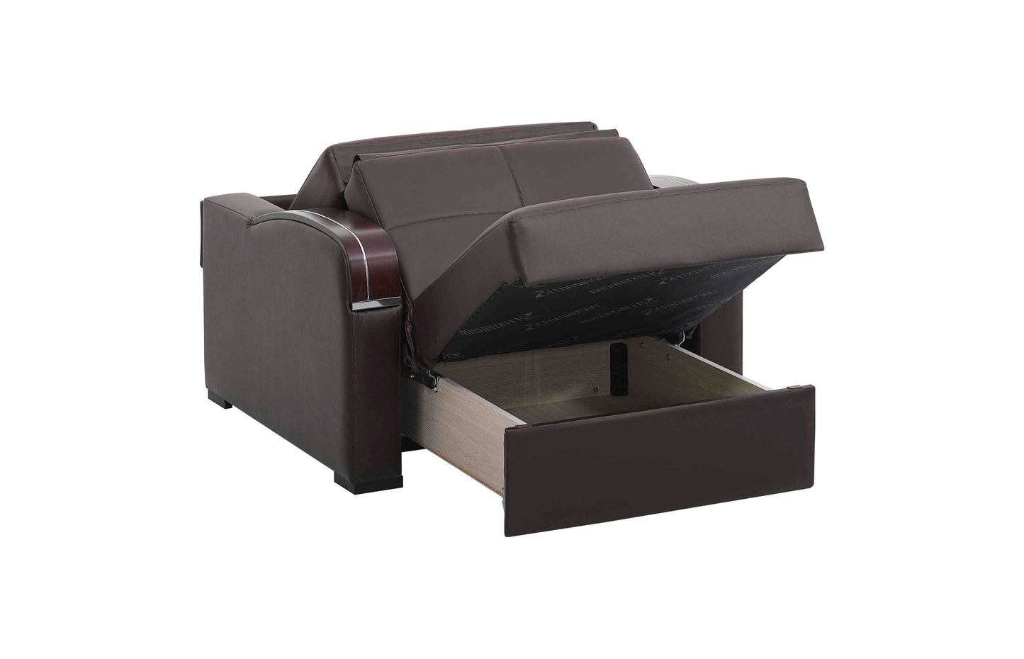 SLEEP PLUS CHAIR SLEEPER IN BROWN PU 27-733 PU