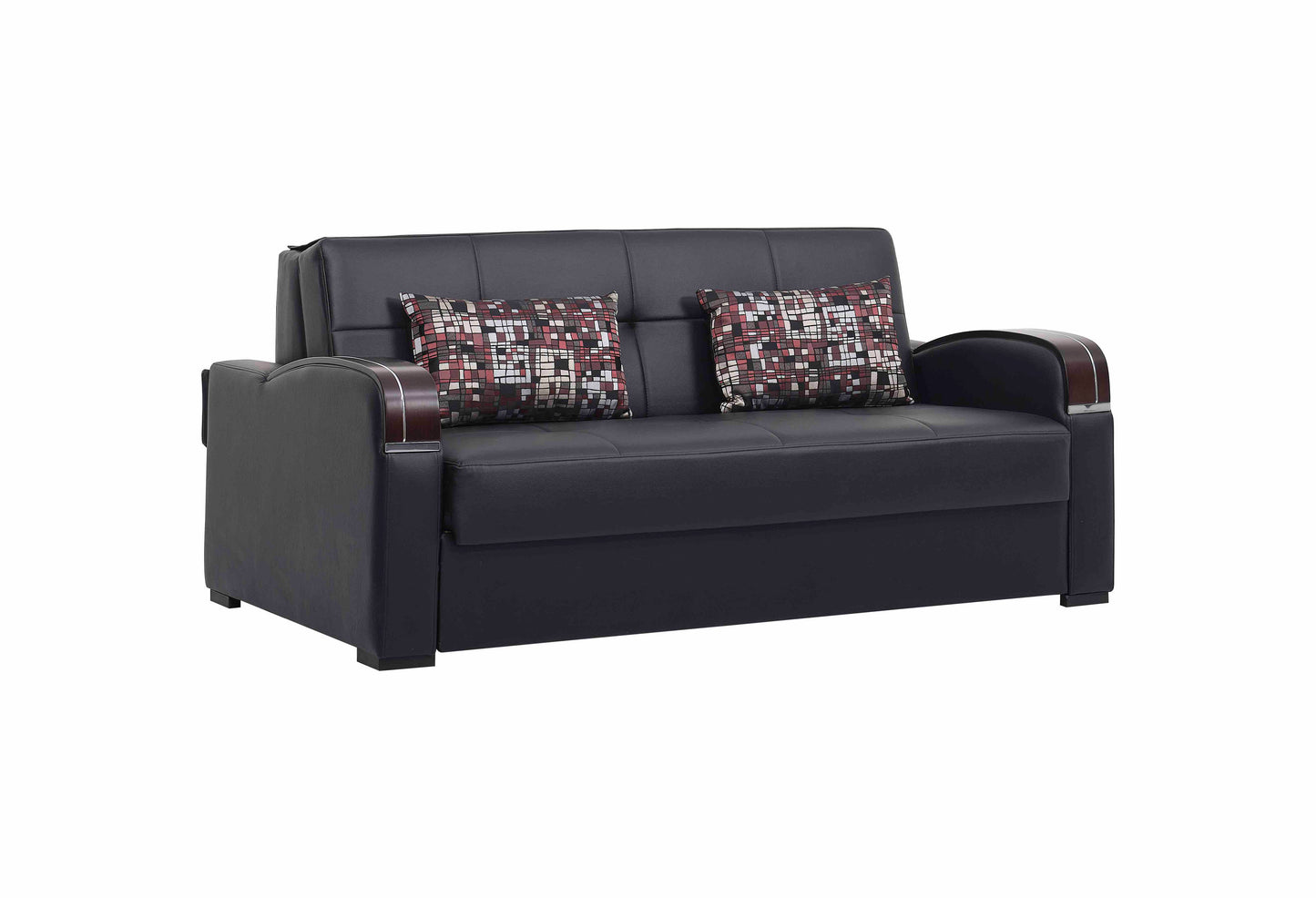 SLEEP PLUS SOFA SLEEPER IN BLACK PU 11-733 PU