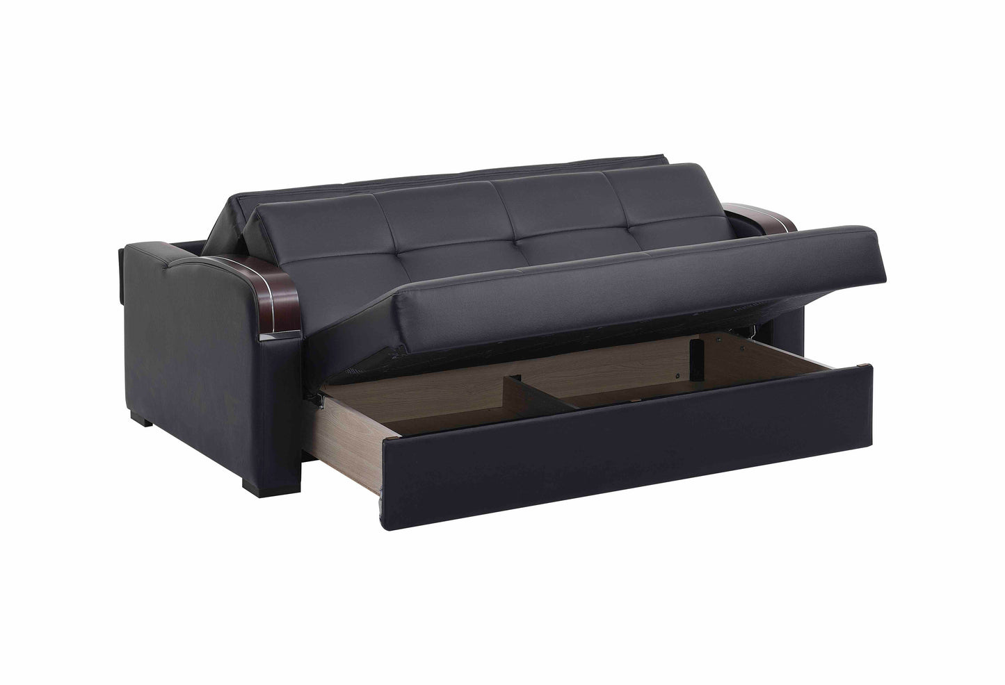 SLEEP PLUS SOFA SLEEPER IN BLACK PU 11-733 PU