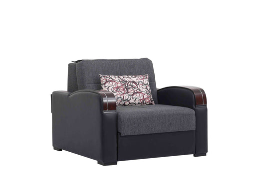 SLEEP PLUS    CHAIR SLEEPER IN GRAY 07-320  CHENILLE