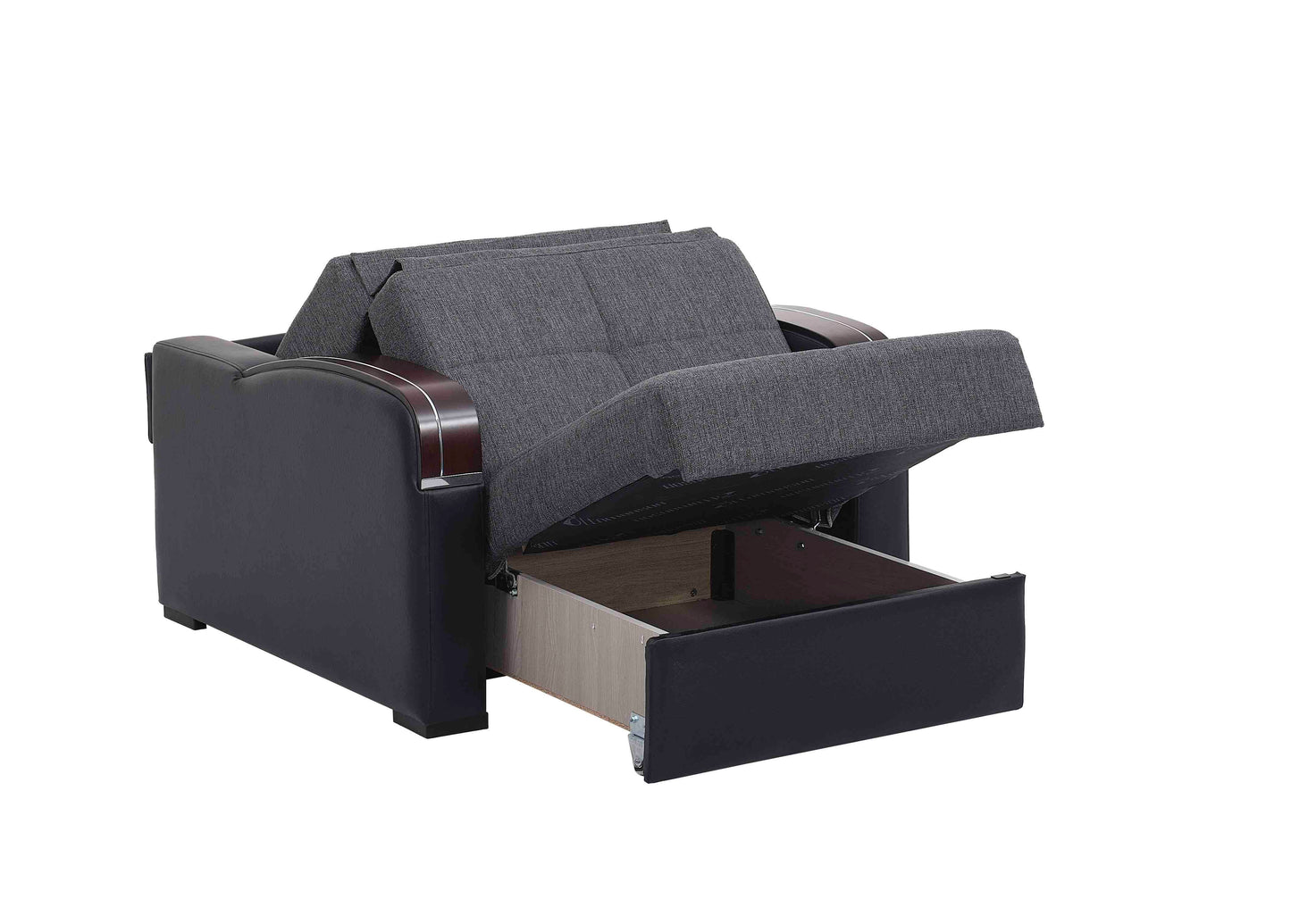 SLEEP PLUS    CHAIR SLEEPER IN GRAY 07-320  CHENILLE