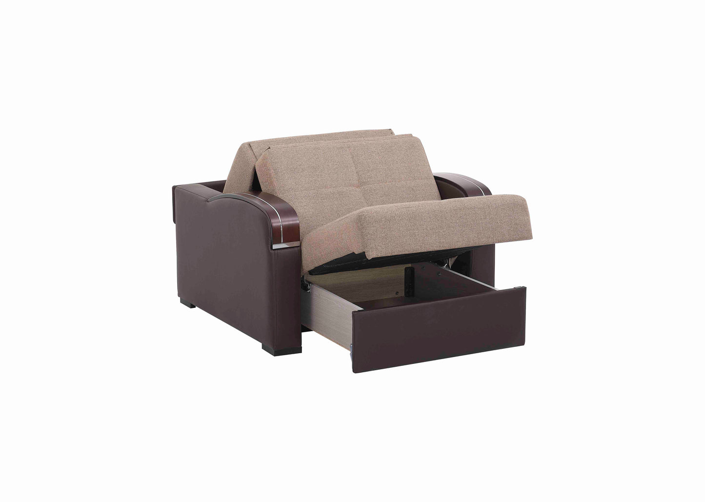 SLEEP PLUS    CHAIR SLEEPER IN BROWN 14-320  CHENILLE