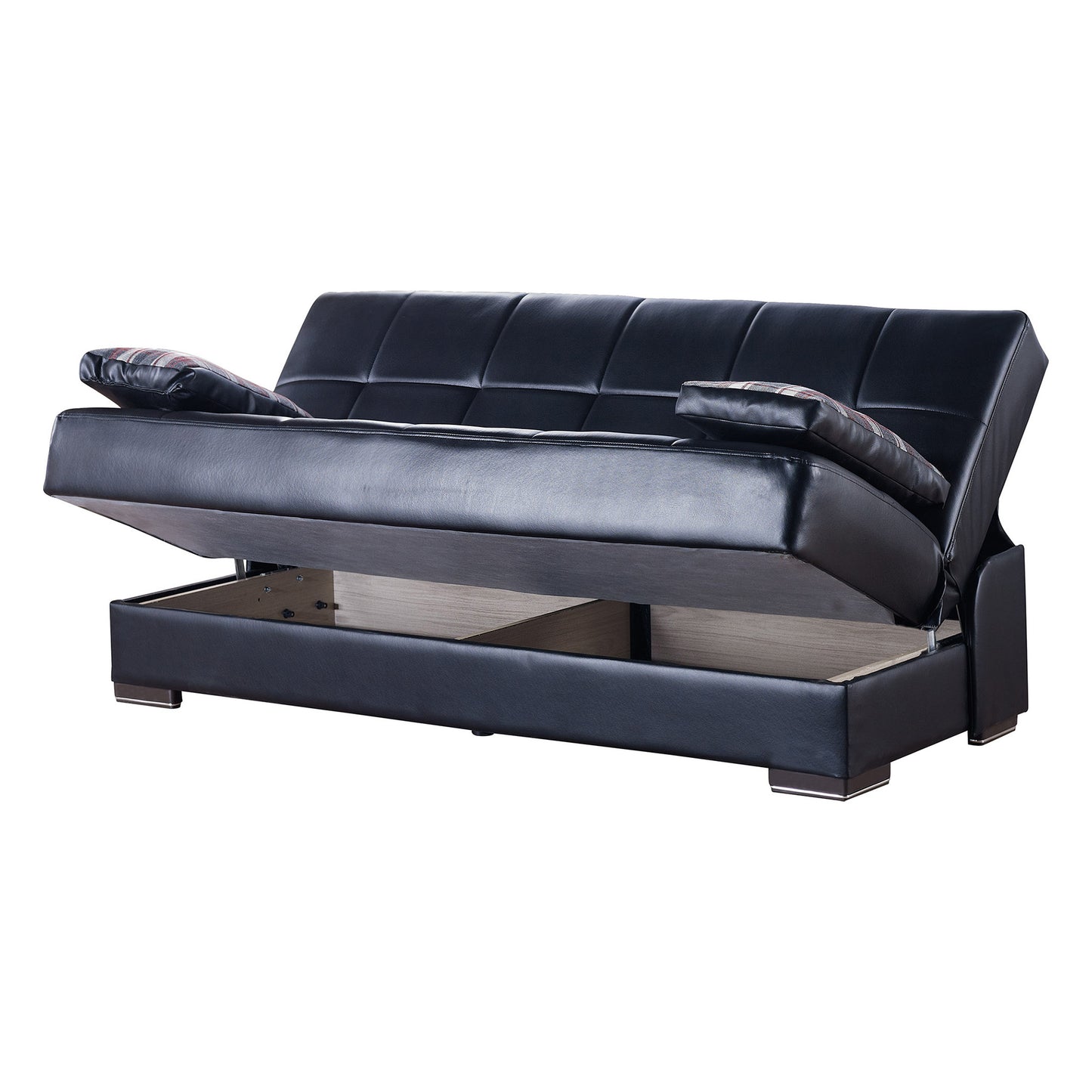 SOHO  SOFABED IN BLACK PU LEATHERETTE