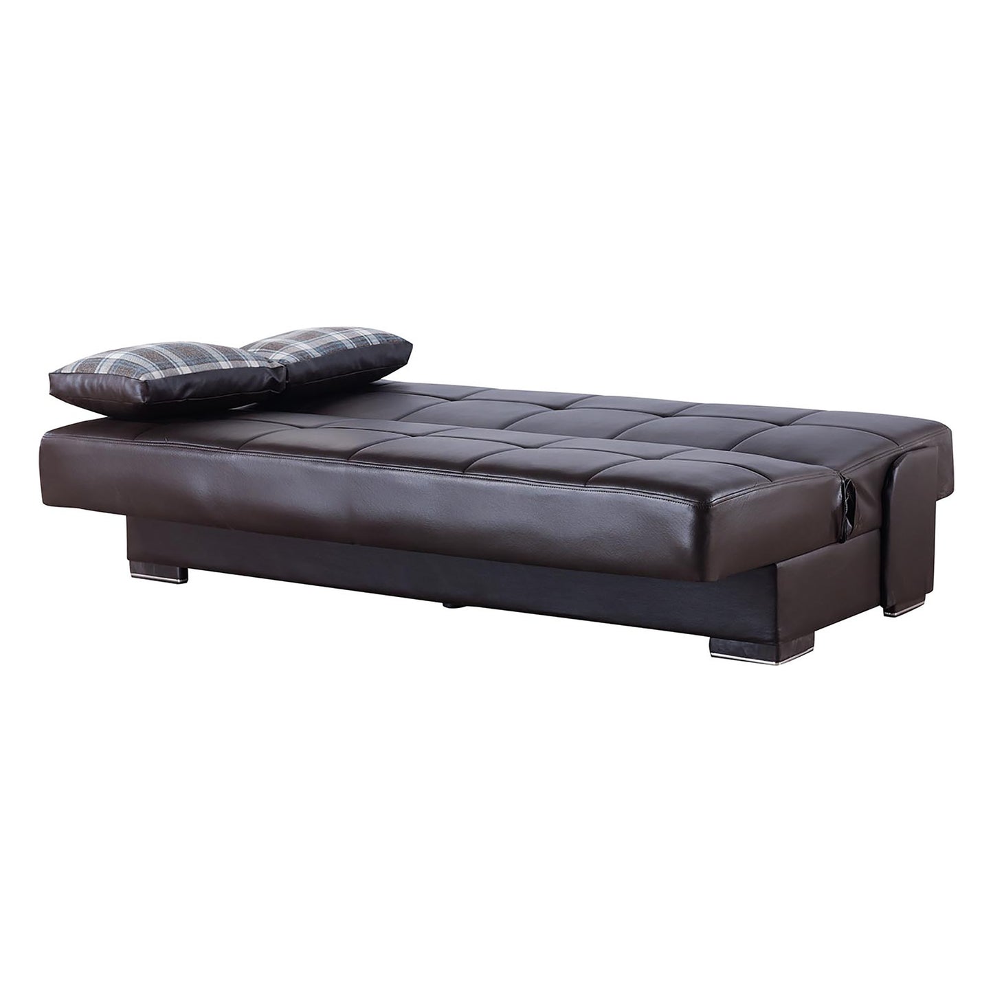 SOHO  SOFABED IN BROWN PU LEATHERETTE