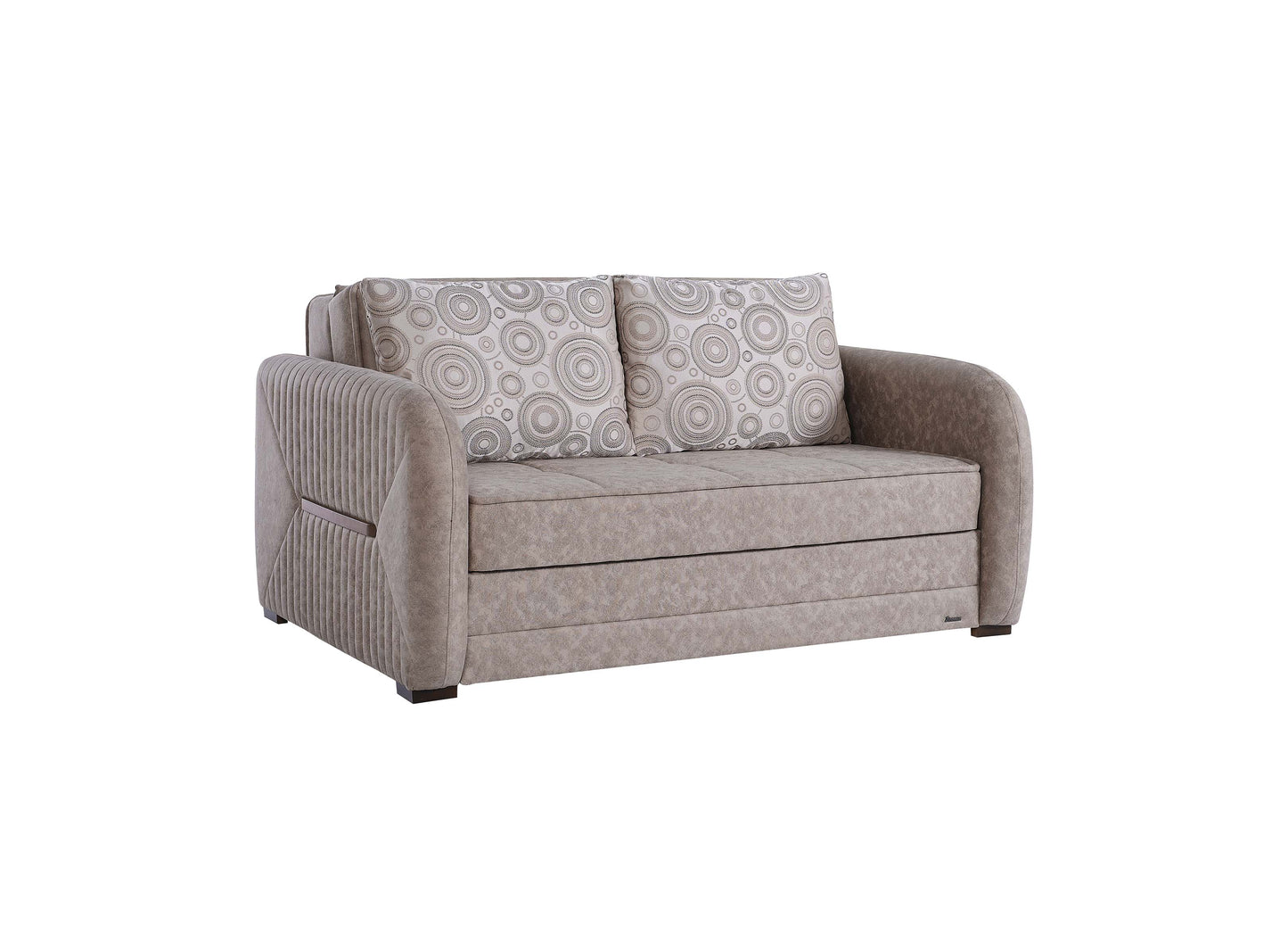 SPEEDY LOVE SEAT SLEEPER IN BEIGE MICROSUEDE