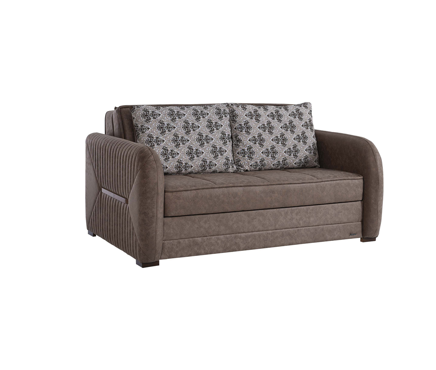 SPEEDY LOVE SEAT SLEEPER IN DARK BROWN MICROSUEDE