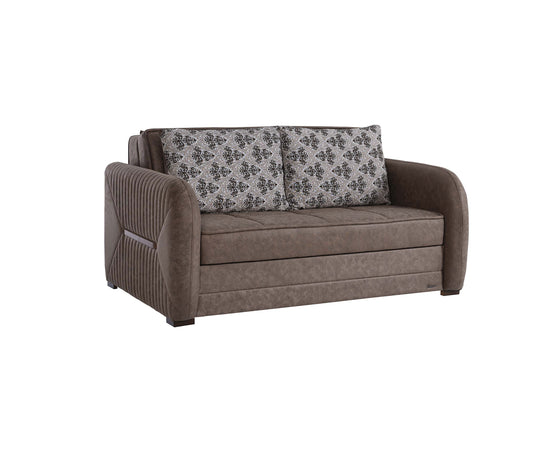 SPEEDY LOVE SEAT SLEEPER IN DARK BROWN MICROSUEDE