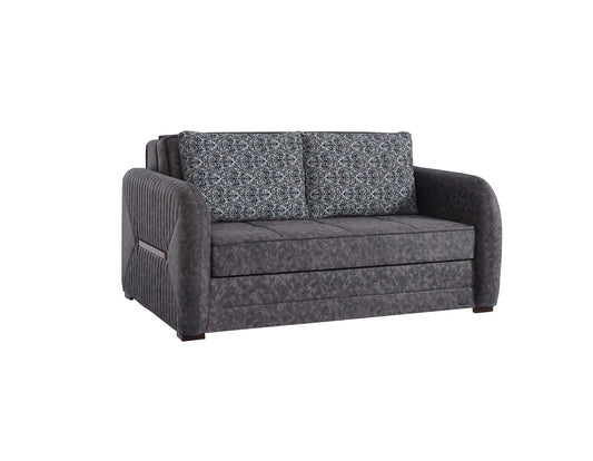 SPEEDY LOVE SEAT SLEEPER IN GRAY MICROSUEDE