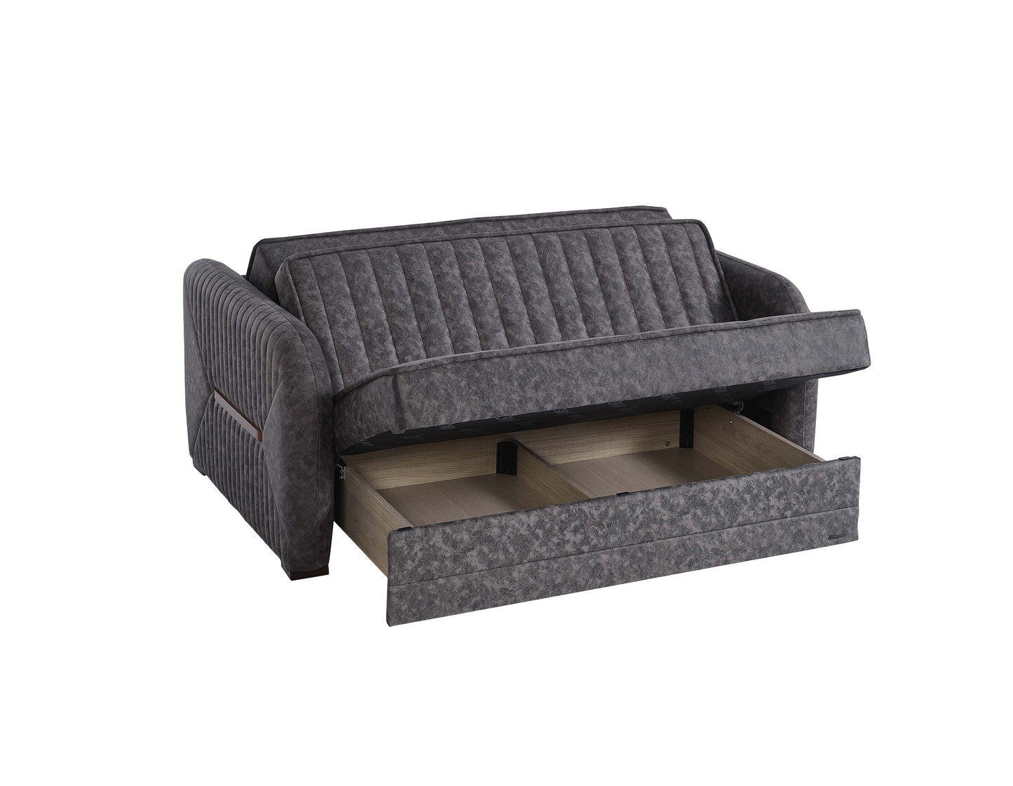 SPEEDY LOVE SEAT SLEEPER IN GRAY MICROSUEDE