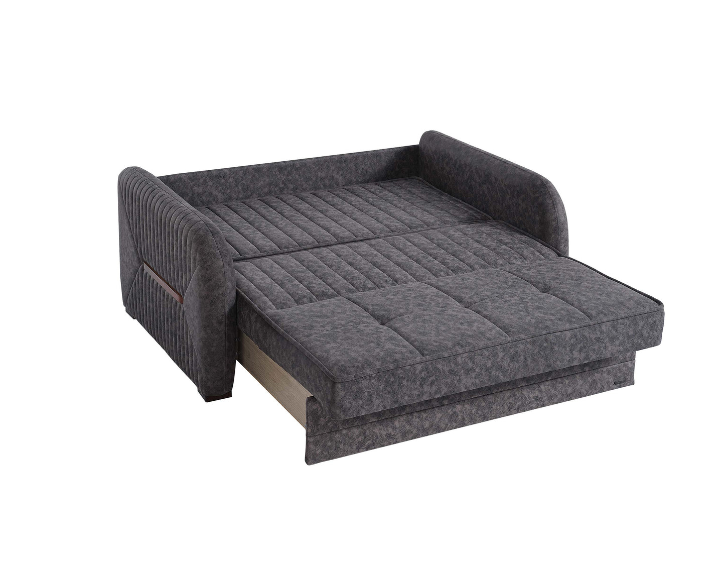 SPEEDY LOVE SEAT SLEEPER IN GRAY MICROSUEDE