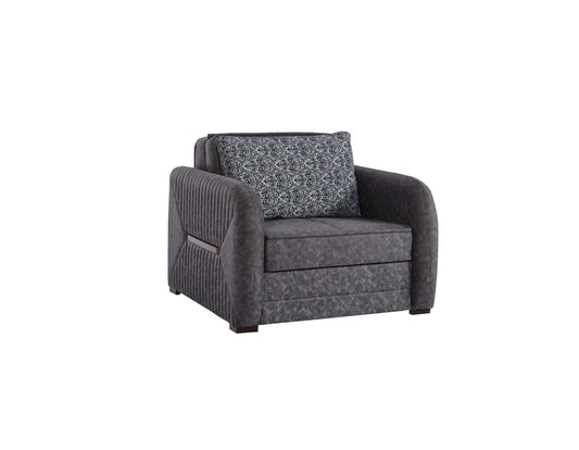 SPEEDY CHAIR SLEEPER IN GRAY MICROSUEDE