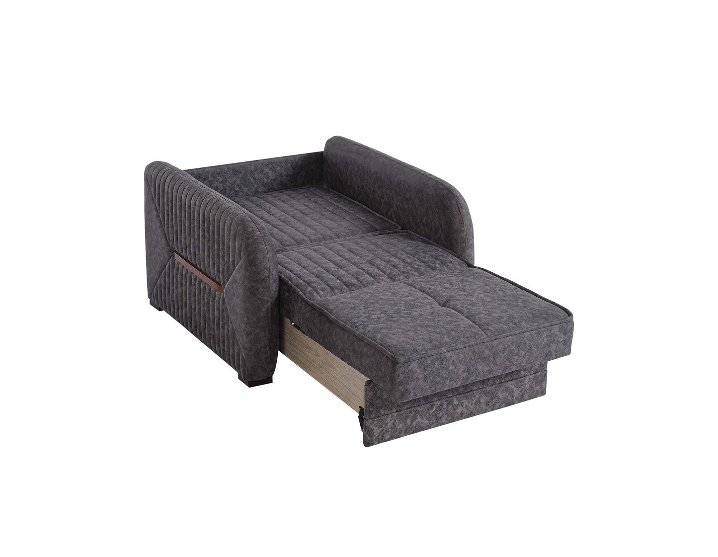 SPEEDY CHAIR SLEEPER IN GRAY MICROSUEDE