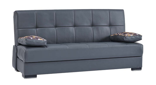 SOHO  SOFABED IN GRAY  LEATHERETTE