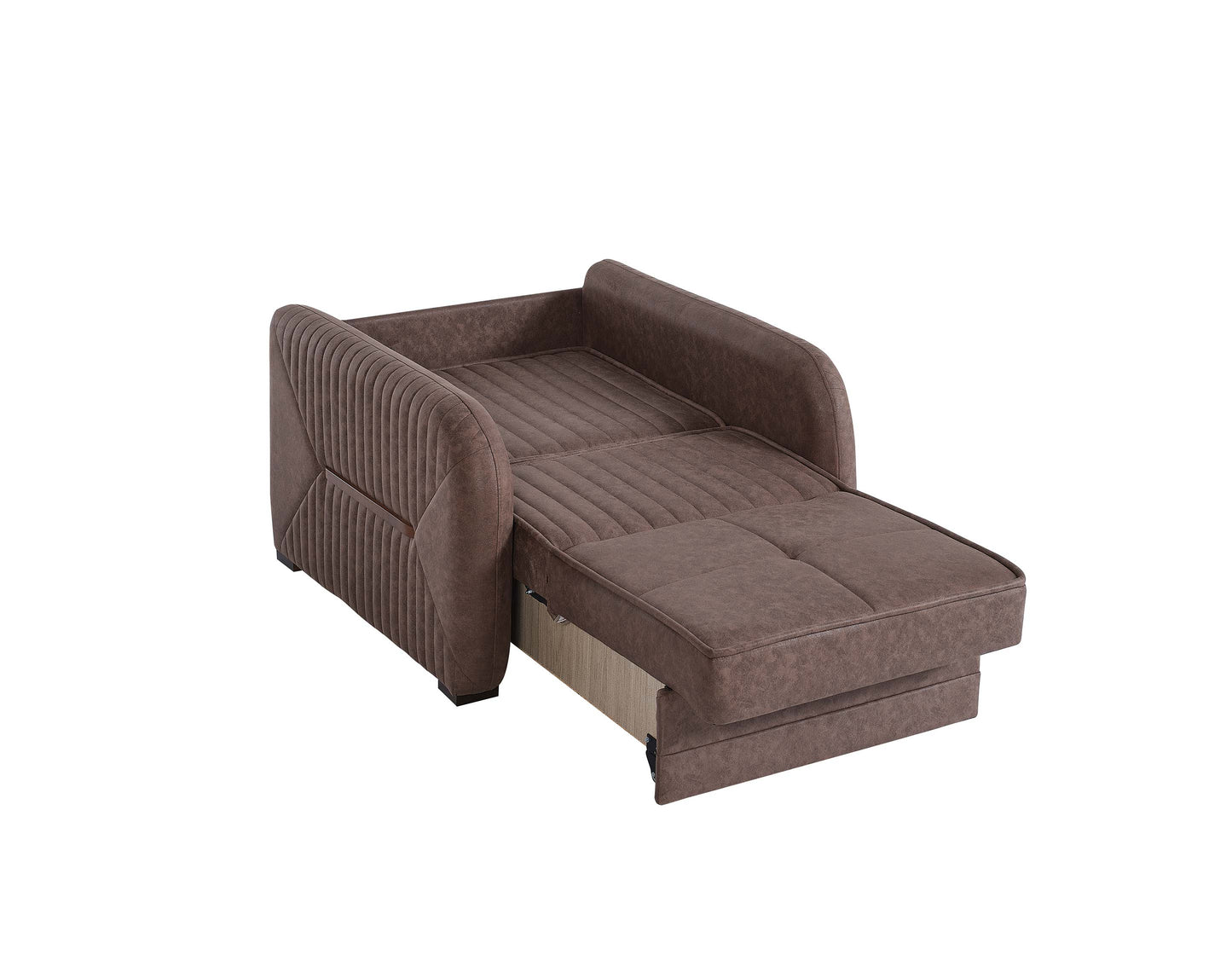 SPEEDY CHAIR SLEEPER IN DARK BROWN MICROSUEDE