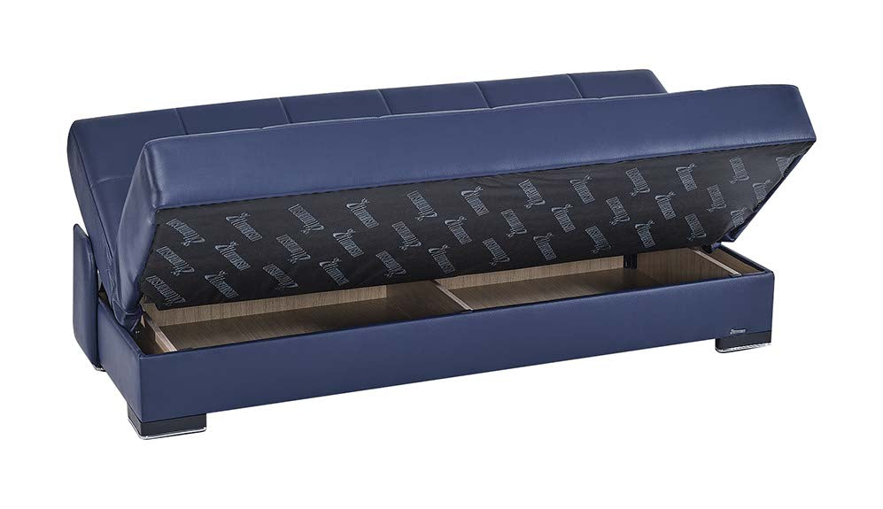 SOHO  SOFABED IN BLUE  LEATHERETTE