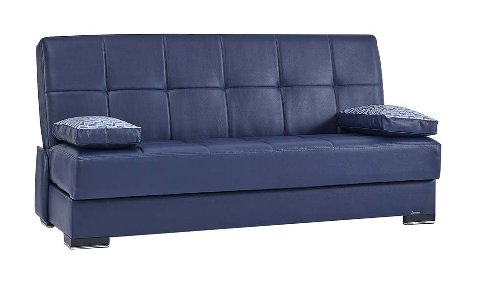 SOHO  SOFABED IN BLUE  LEATHERETTE